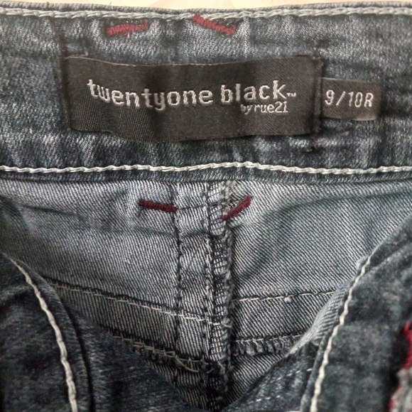 twenty-one Black Low Rise Blue Denim Jeans 9/10 R - Picture 3 of 5